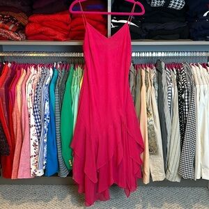 Vintage Fanny USA pink spaghetti strap handkerchief dress size L